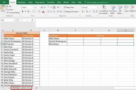 vlookup multiple results